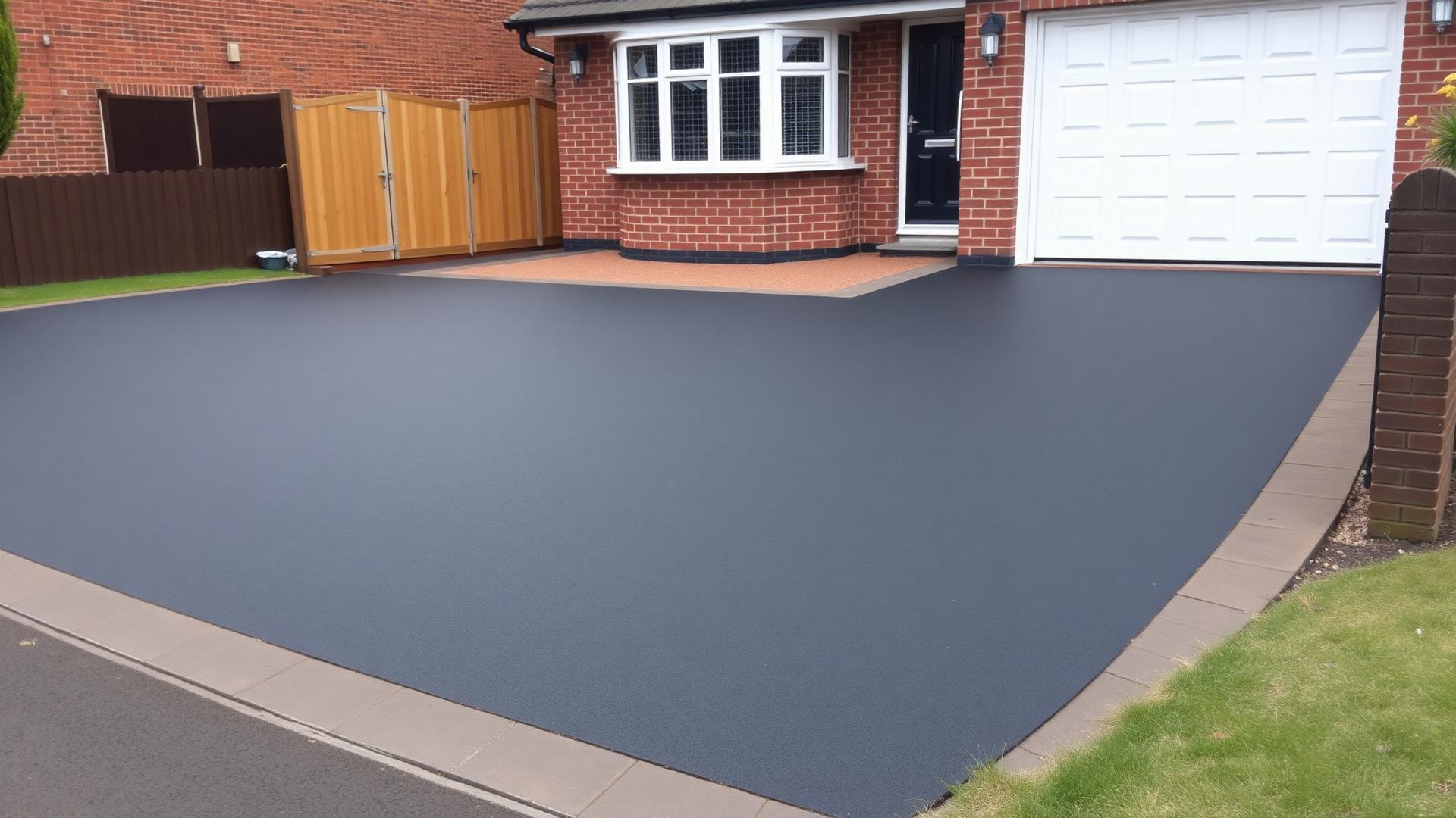 Tarmac driveways, laid hot and finished sharp.